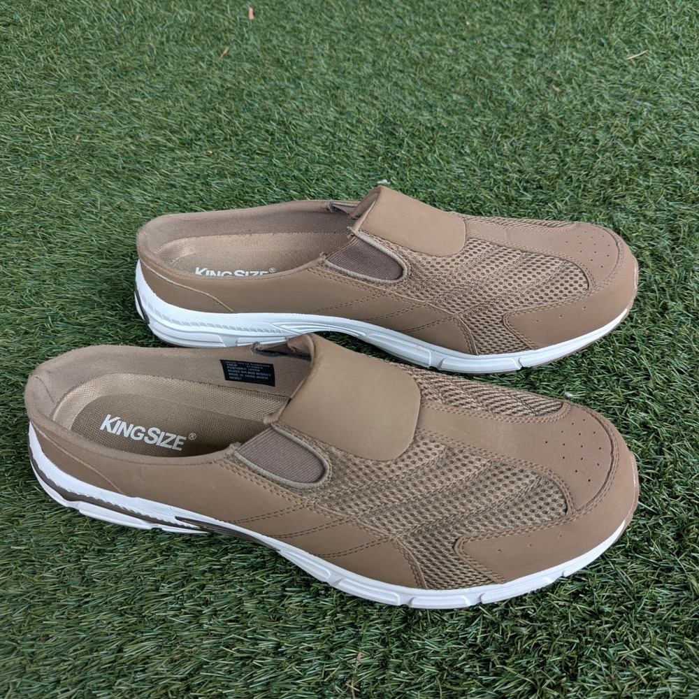 KingSize Water UPD LS Slide Mens 14EW Light Brown Mesh Backless Slip On Sneaker